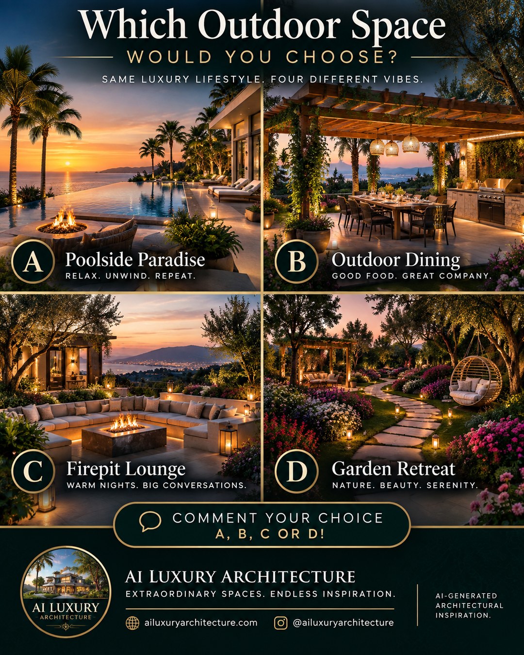 Which Outdoor Space WOULD YOU CHOOSE?