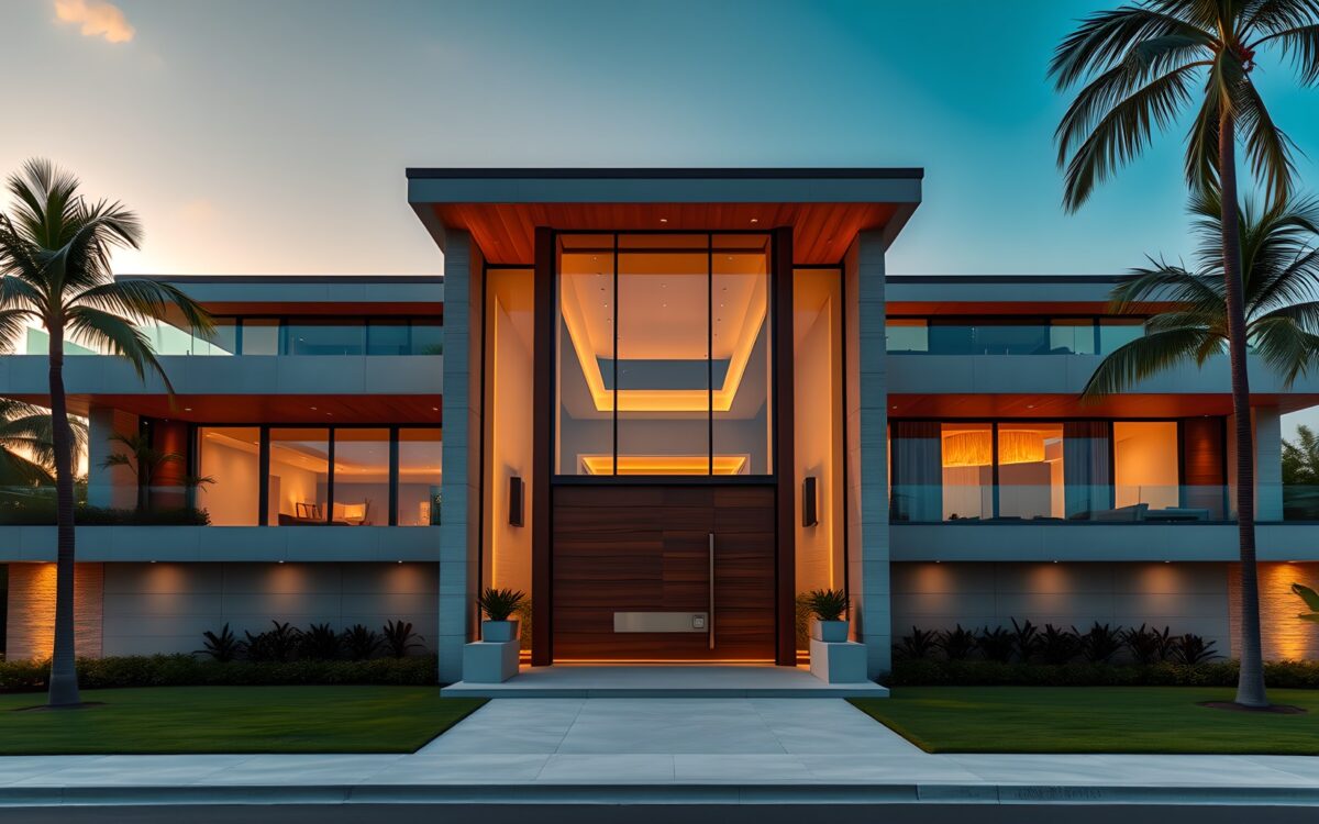 AI-generated Front Exterio scene from Tropical Villa.