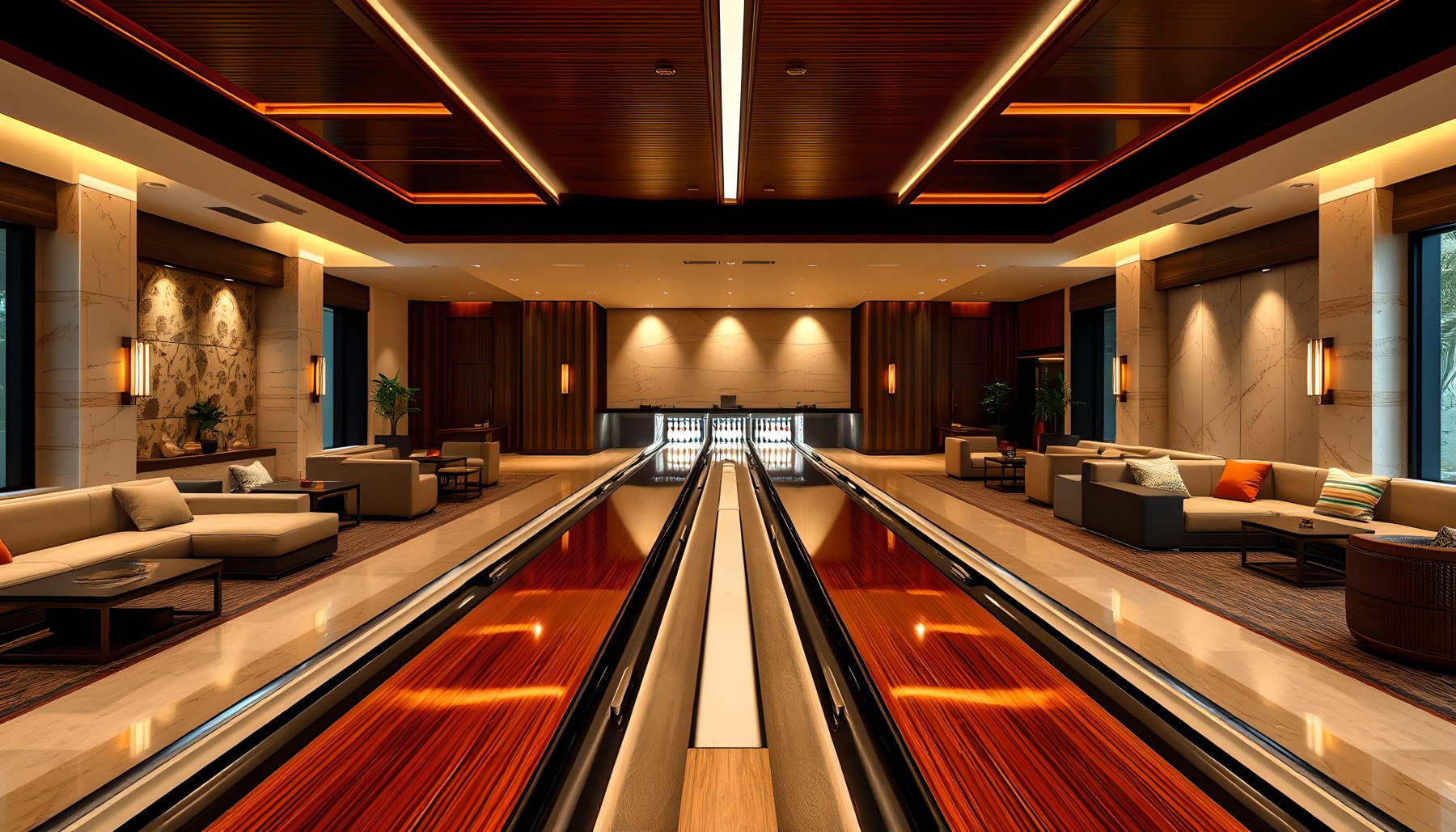 AI-generated Bowling Room architecture scene