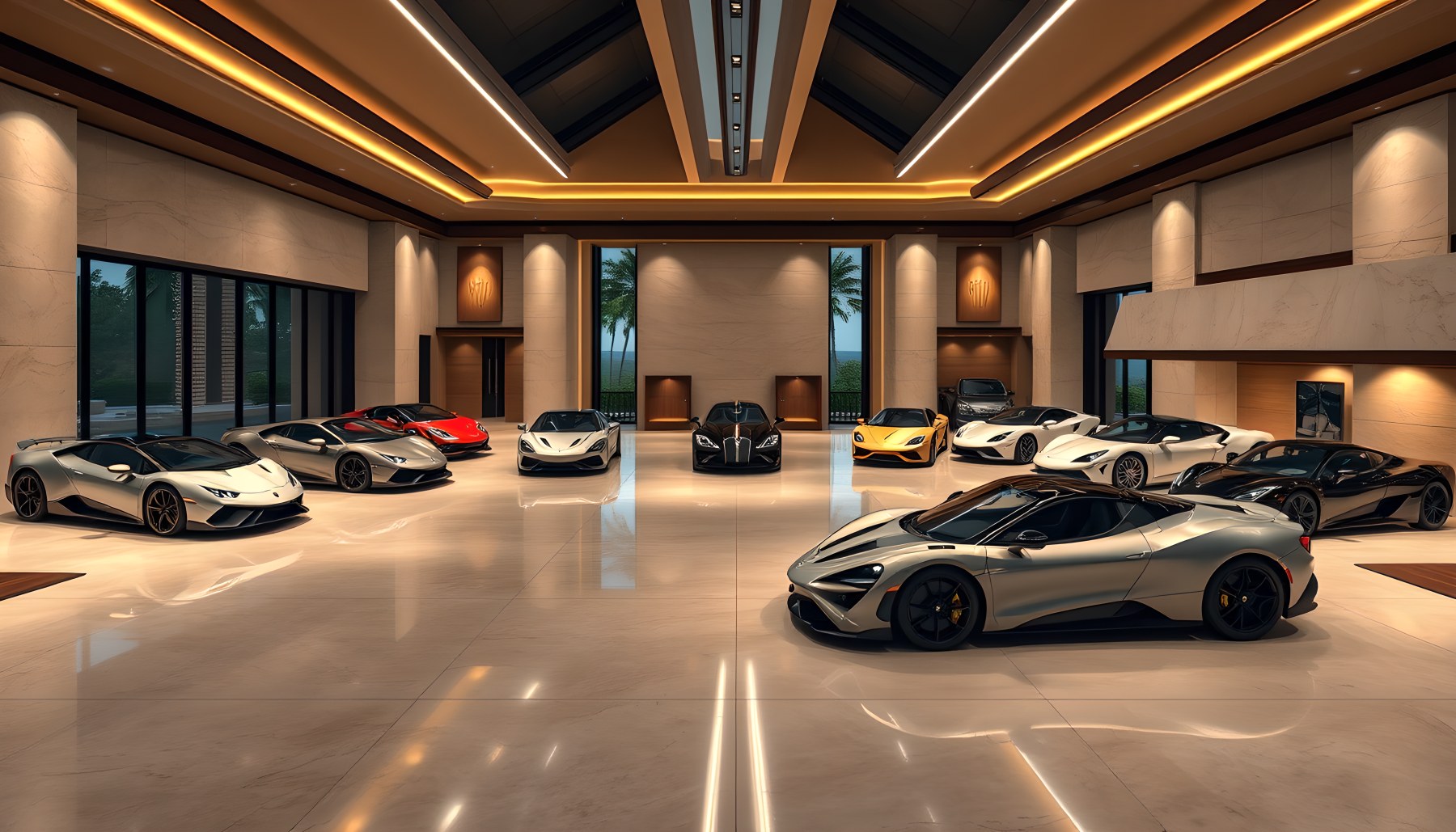 AI-generated Supercar Garage architecture scene