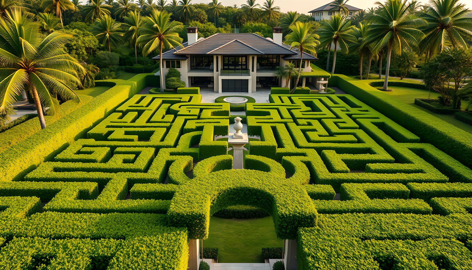 AI-generated Natural Maze architecture scene