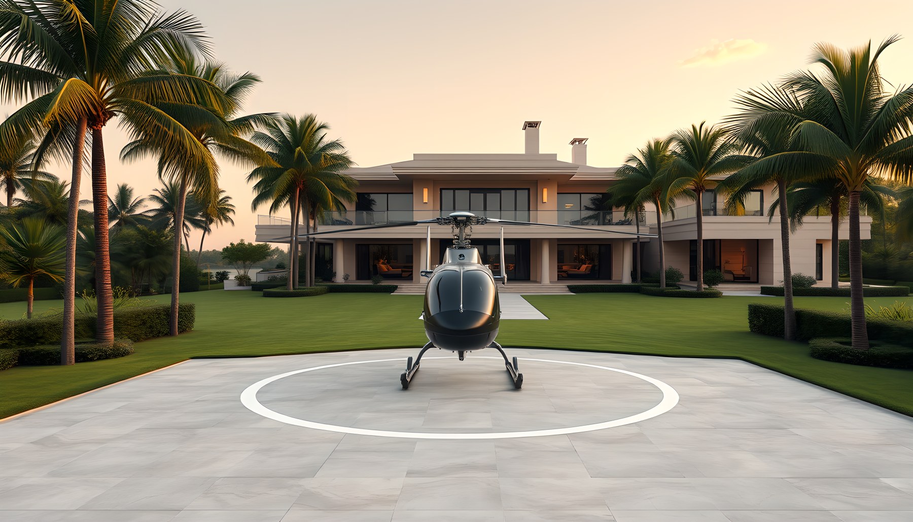 AI-generated Helipad architecture scene