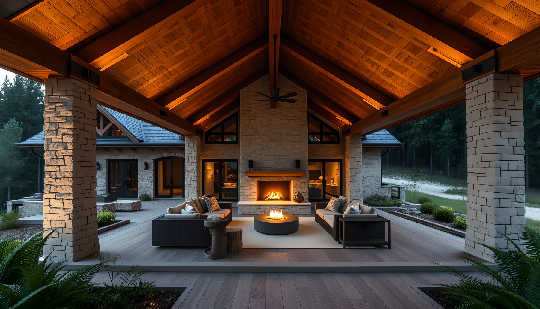 AI-generated Outdoor Living Room architecture scene