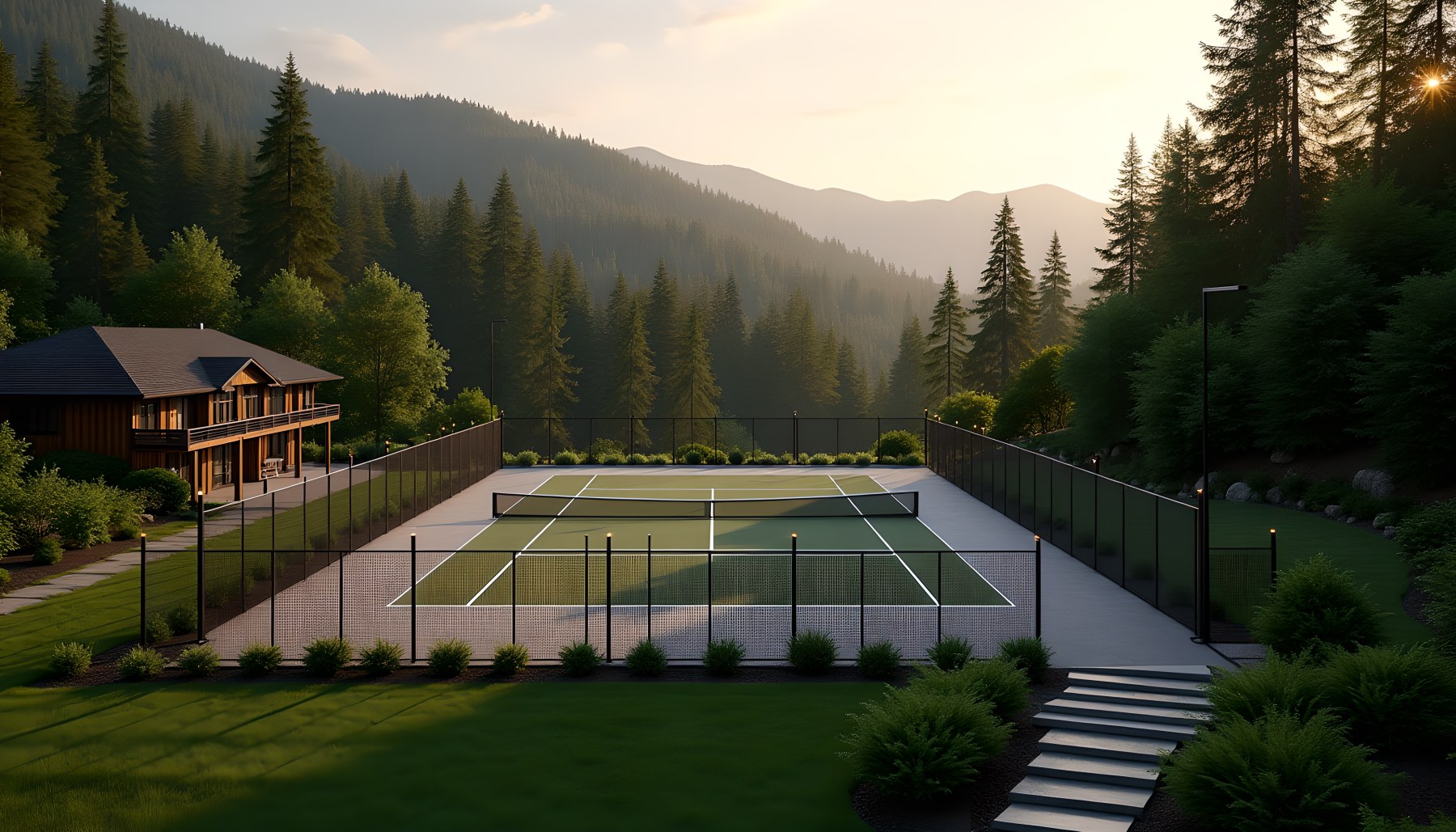 AI-generated Tennis Cou architecture scene