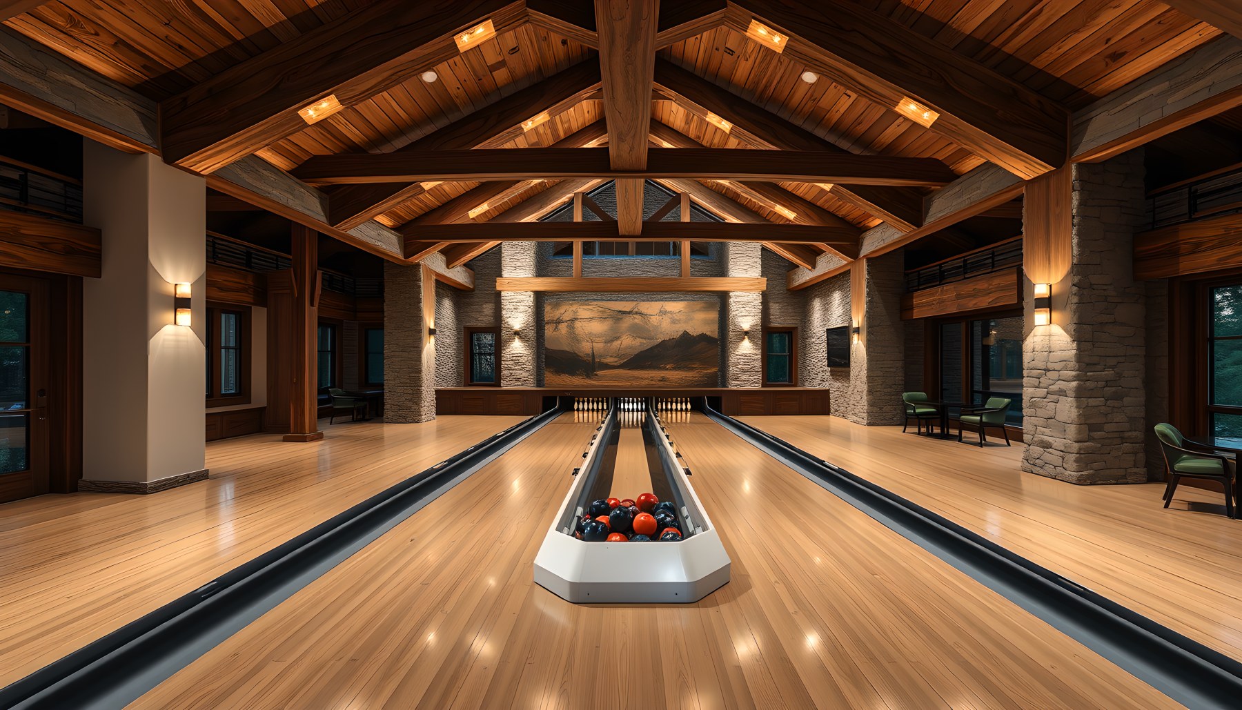 AI-generated Bowling Room architecture scene