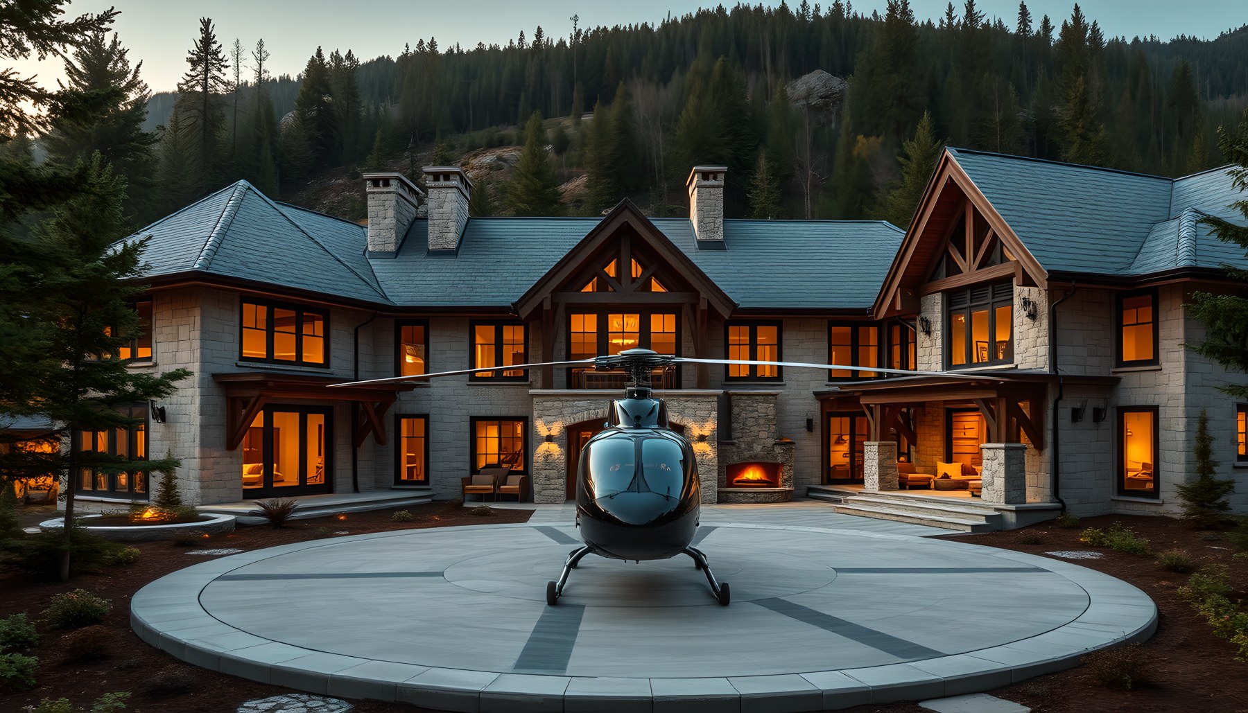 AI-generated Helipad architecture scene