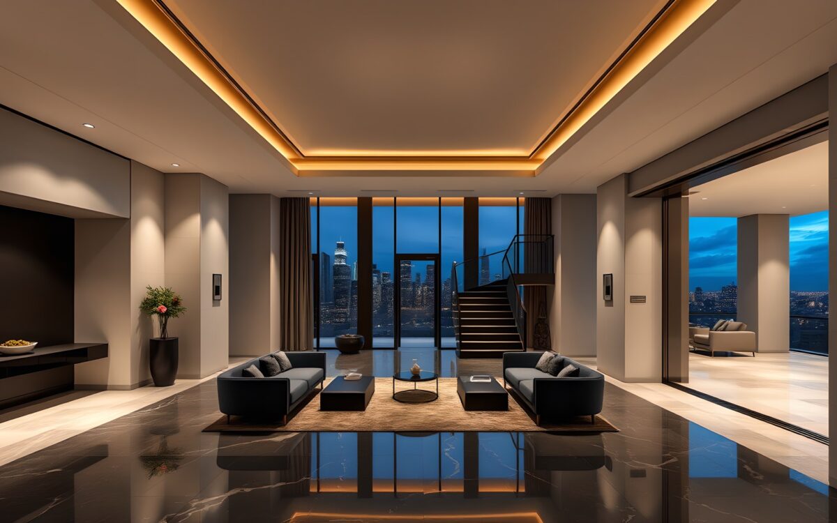 AI-generated Foye scene from Skyline Crown Penthouse.