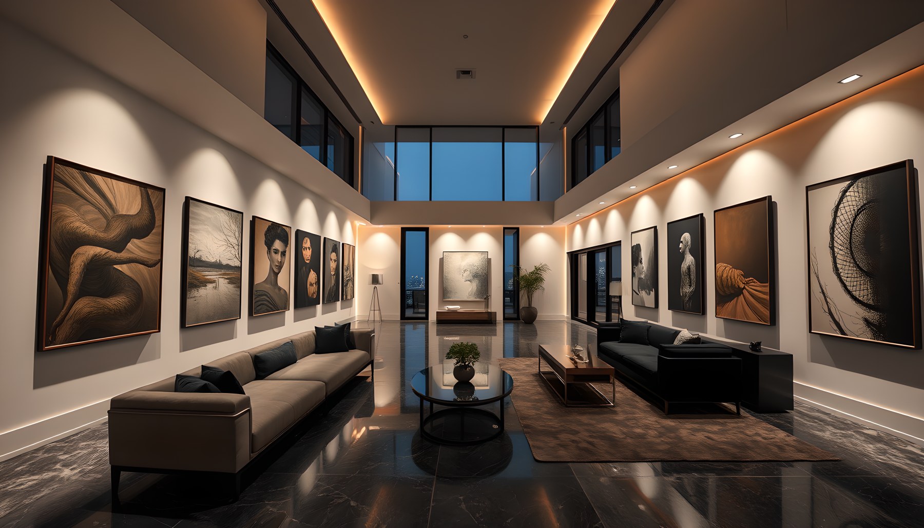 AI-generated Art Gallery architecture scene