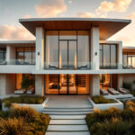 AI-generated Front Exterior scene from Sea Glass Beach House.