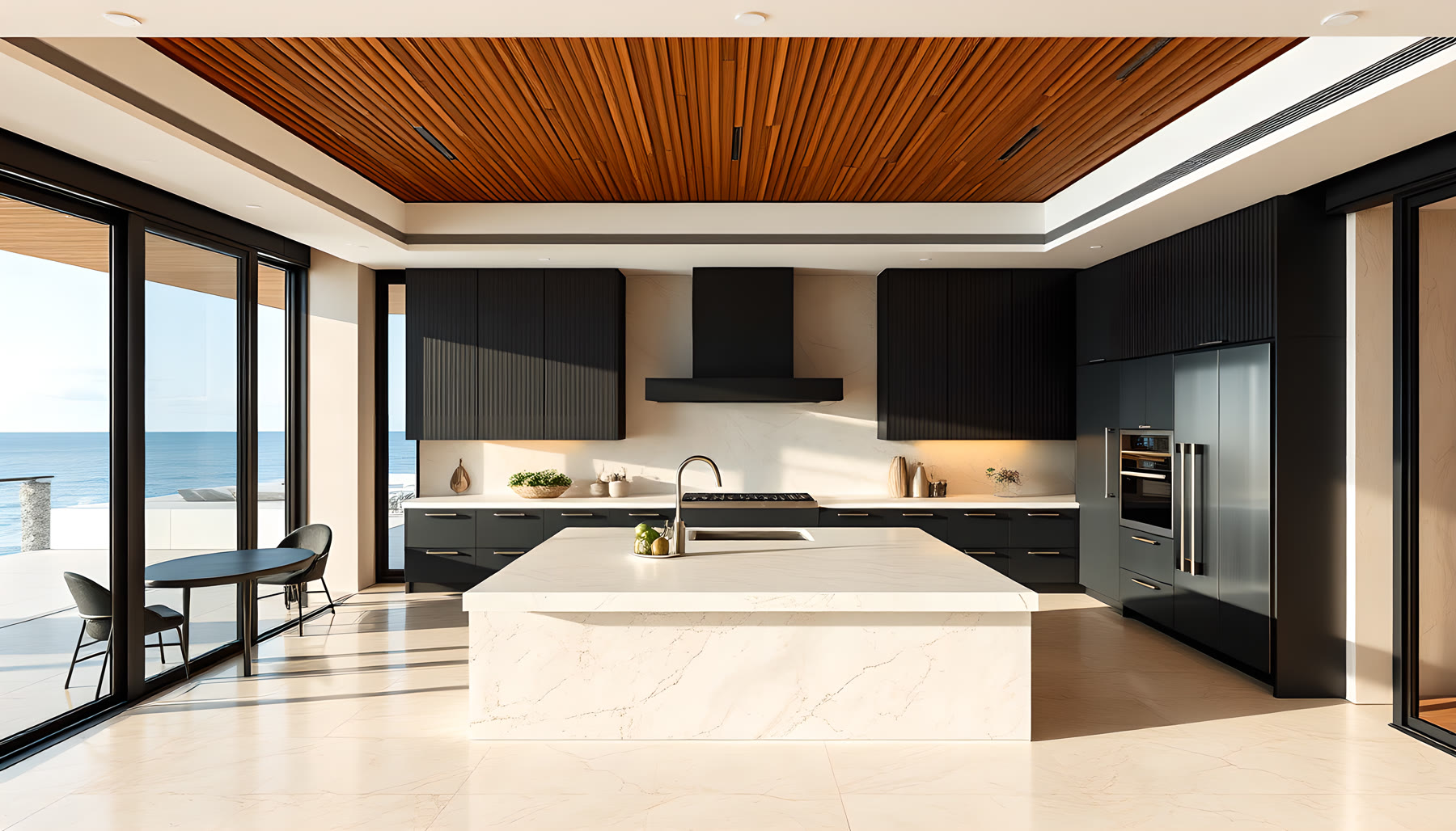 AI-generated Kitchen scene from Sea Glass Beach House.