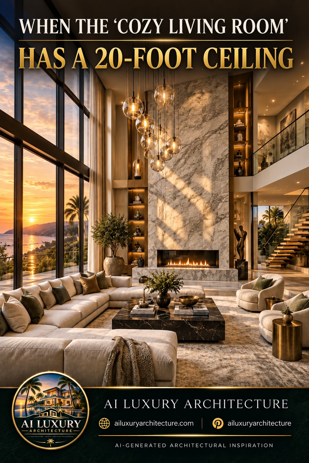 When the Cozy Living Room Has a 20-Foot Ceiling