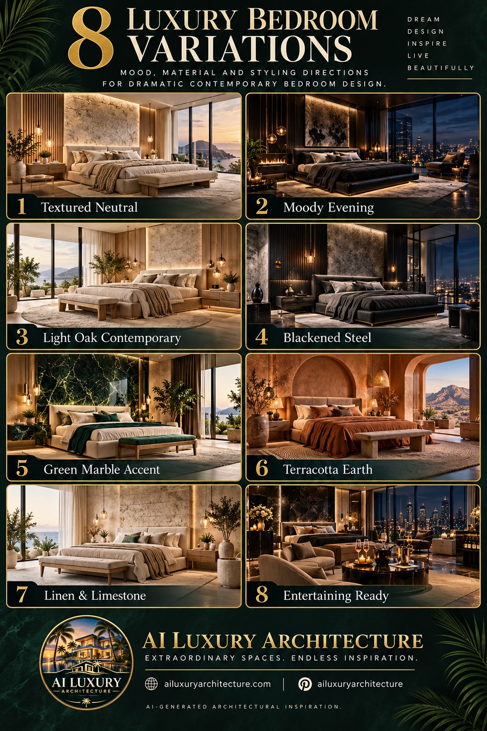 8 LUXURY BEDROOM VARIATIONS