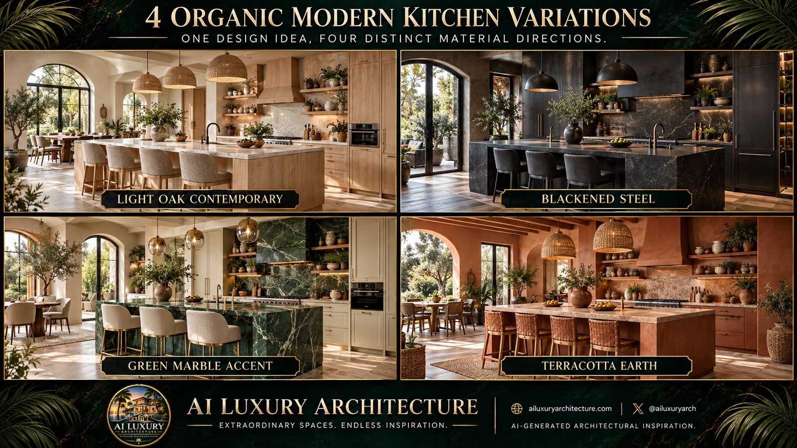 4 ORGANIC MODERN KITCHEN VARIATIONS