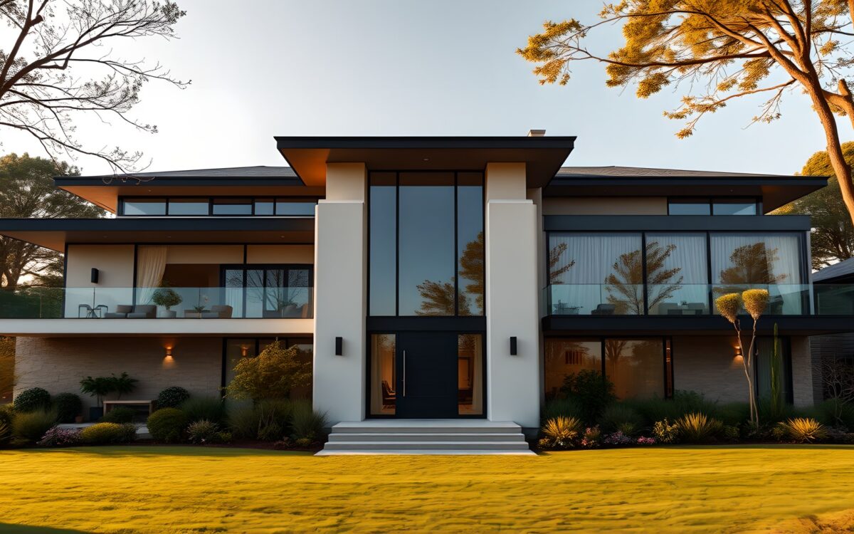 AI-generated Front Exterio scene from Stillwater Lake House.