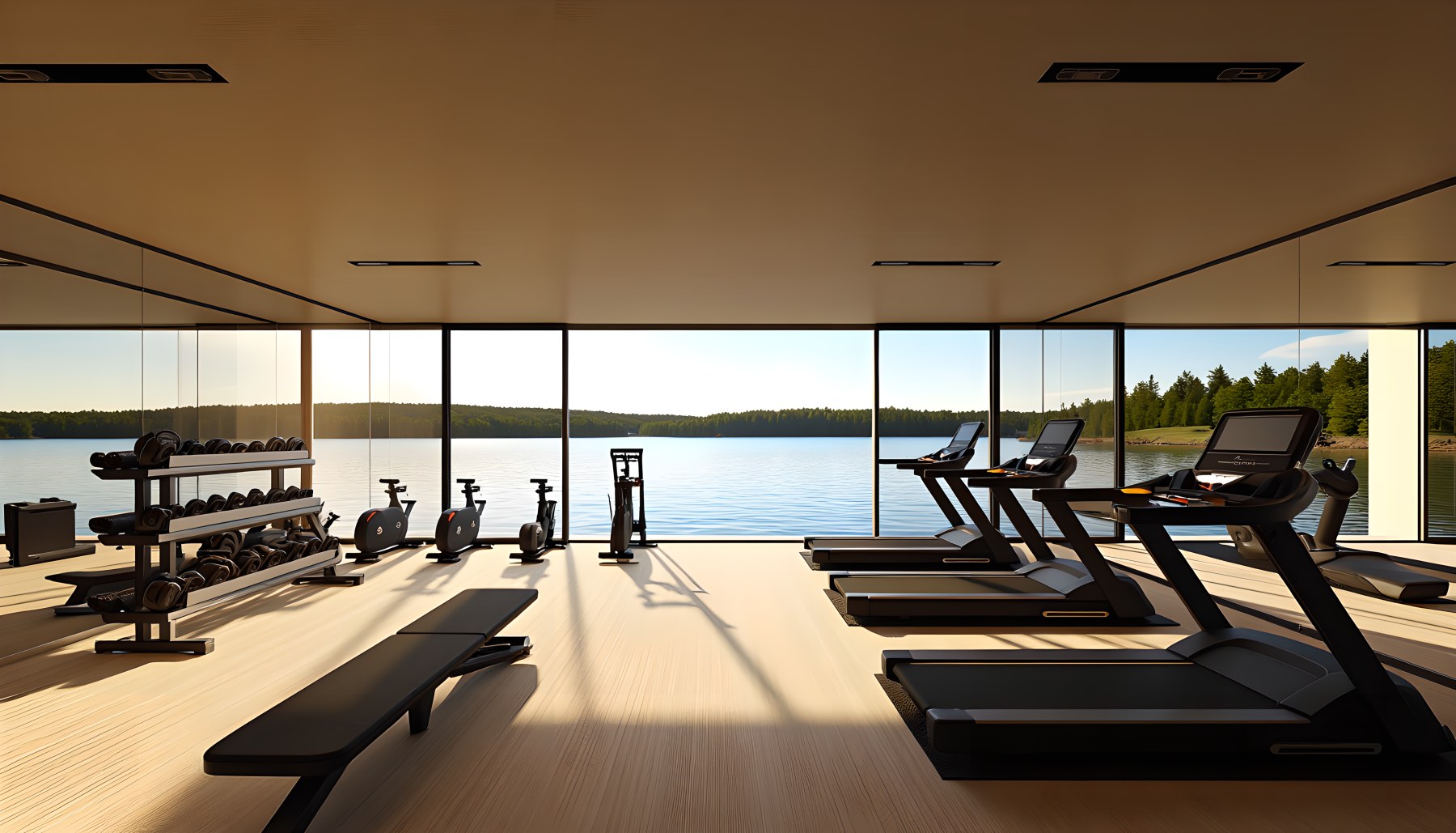 AI-generated Gym architecture scene
