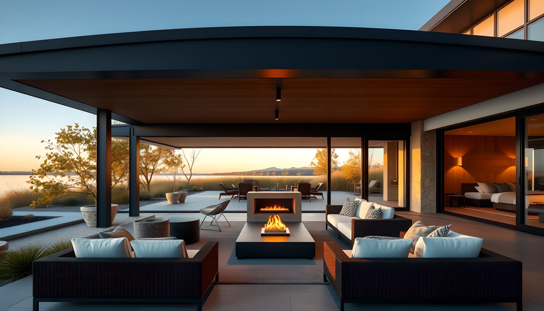 AI-generated Outdoor Living Room architecture scene