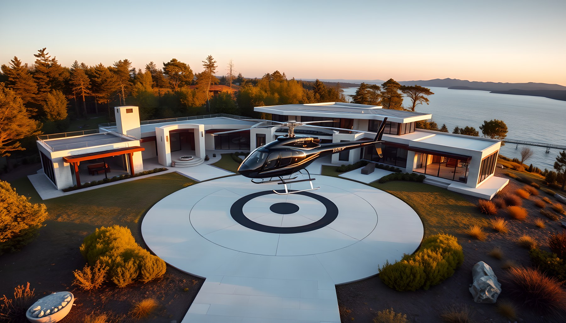 AI-generated Helipad architecture scene