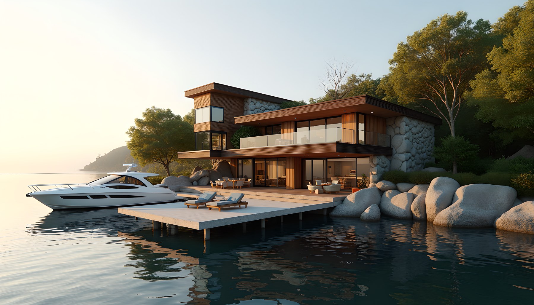 AI-generated Private Dock architecture scene