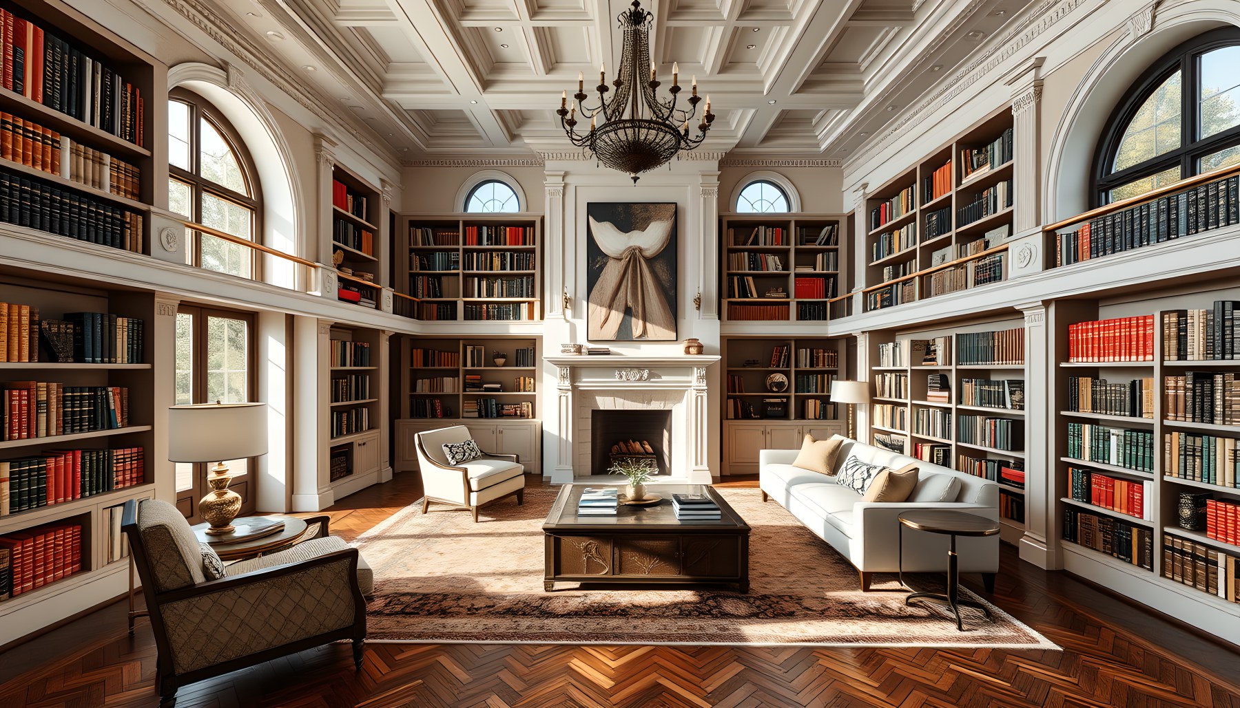 AI-generated Library architecture scene
