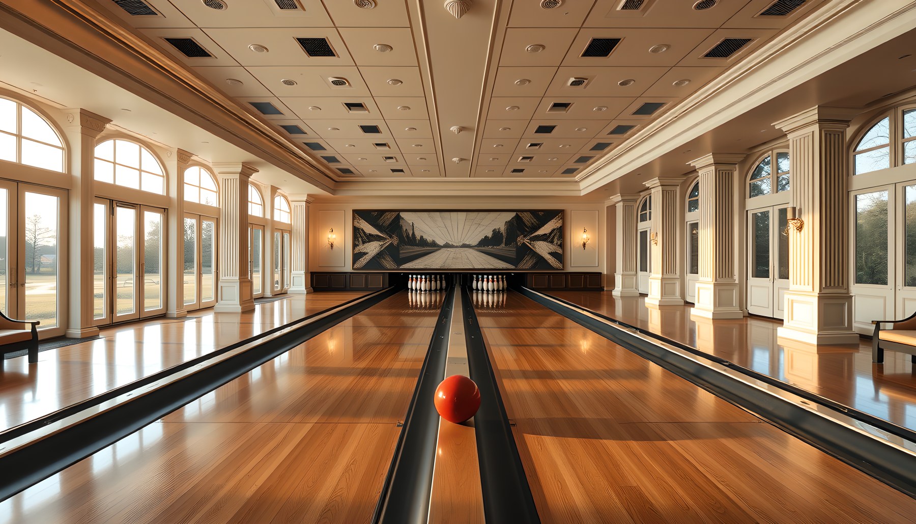 AI-generated Bowling Room architecture scene