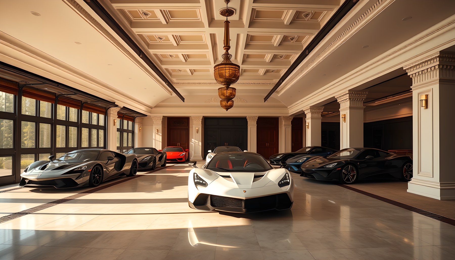 AI-generated Supercar Garage architecture scene