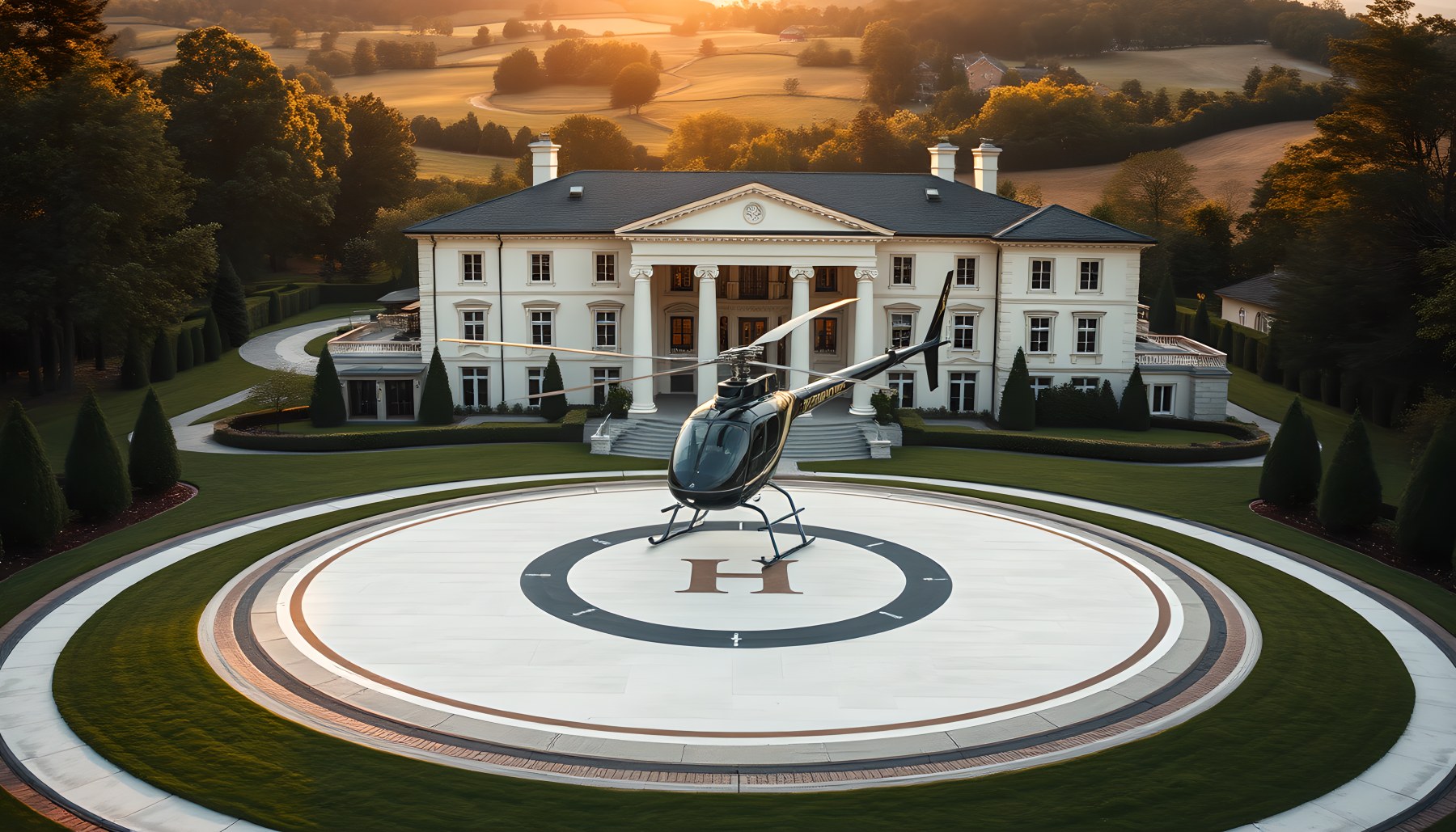 AI-generated Helipad architecture scene