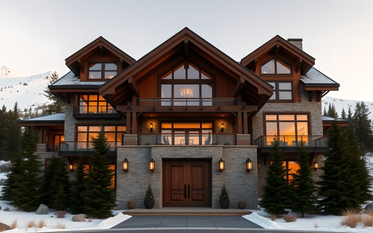 AI-generated Front Exterio scene from Silver Fir Mountain Chale.