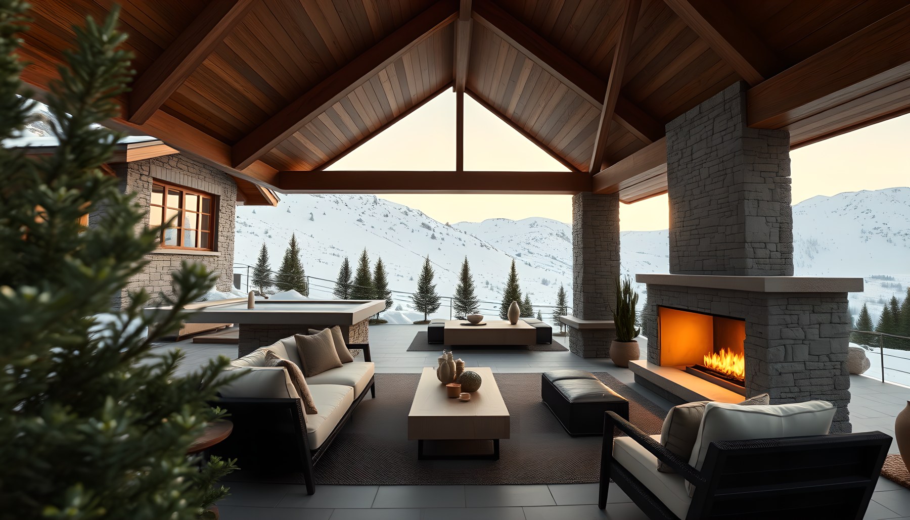 AI-generated Outdoor Living Room architecture scene