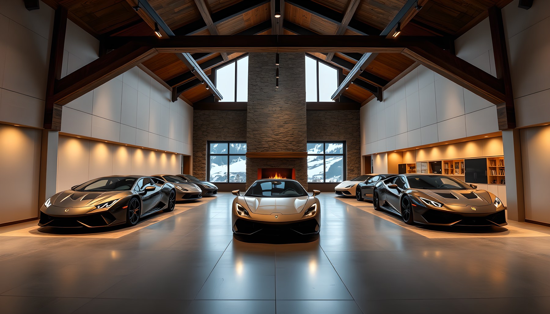 AI-generated Supercar Garage architecture scene